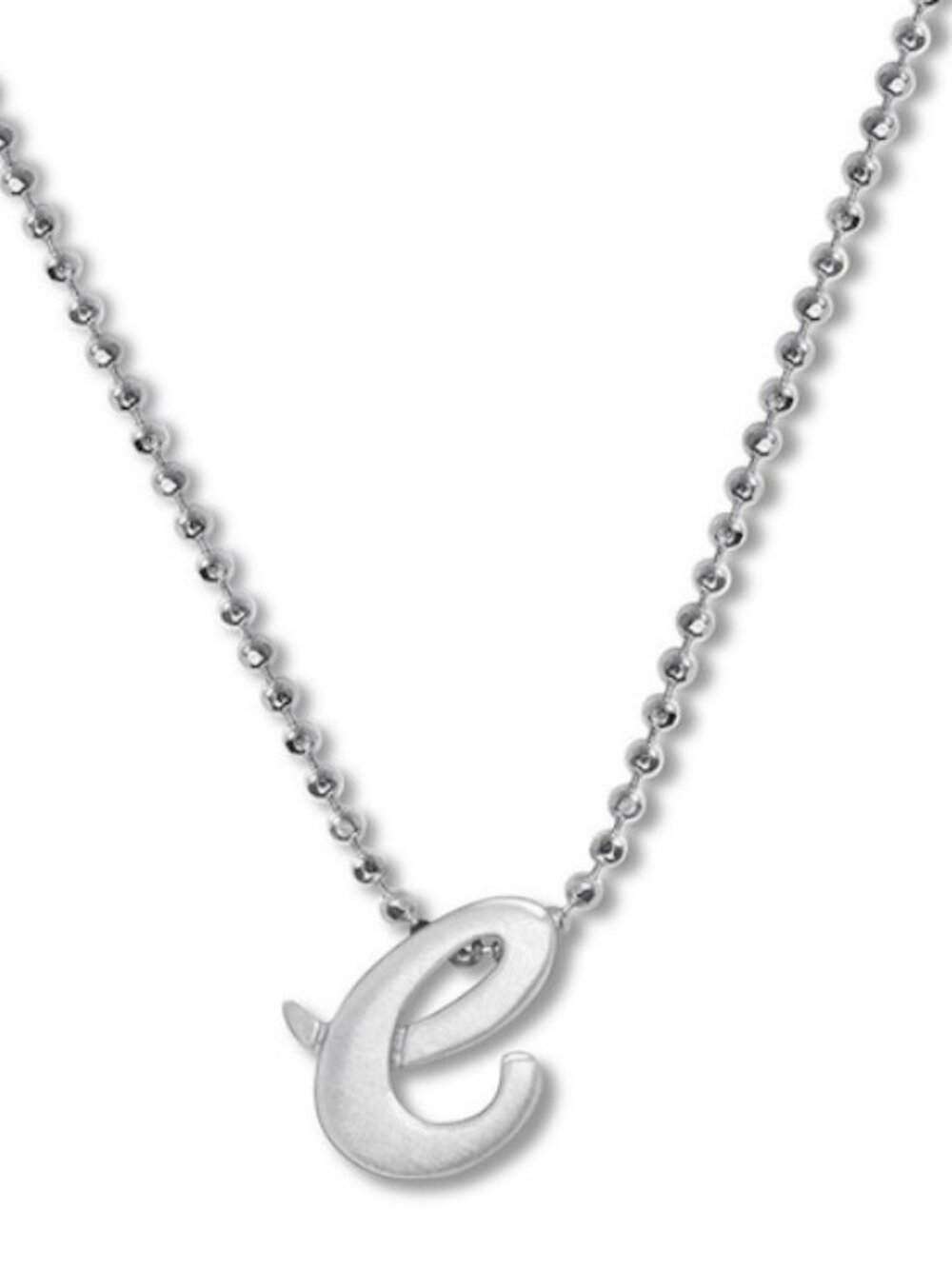 Alex Woo Lowercase Initial 16" Pendant Necklace in Sterling Silver - E